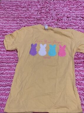 Next Level Apparel Yellow Kids Tee with Colorful Peeps Graphic